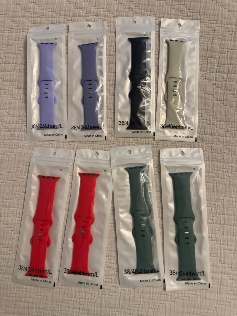 Silicone Replacement Watch Bands for Apple Watch. Total of 8 bands.